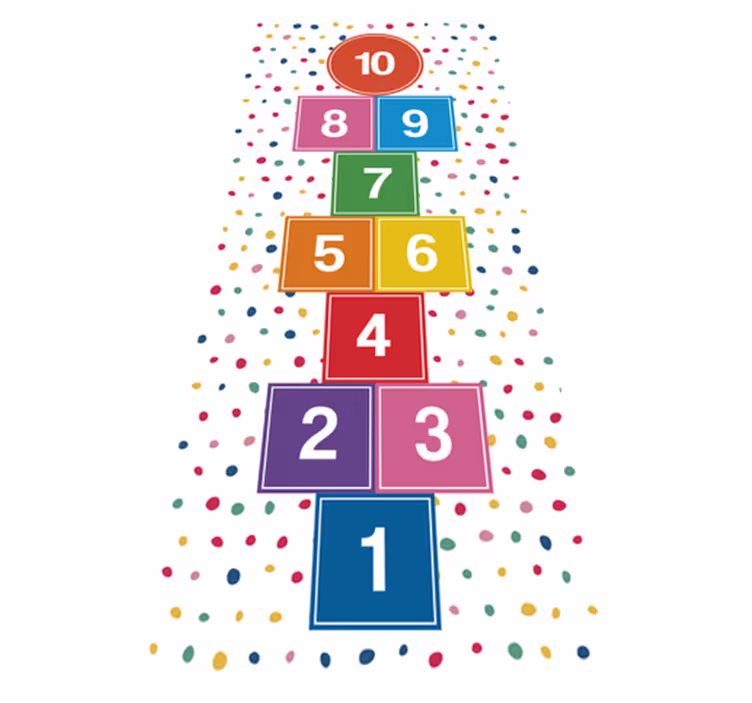 Tappeto in vinile giochi saltapicchi colorato - TenStickers