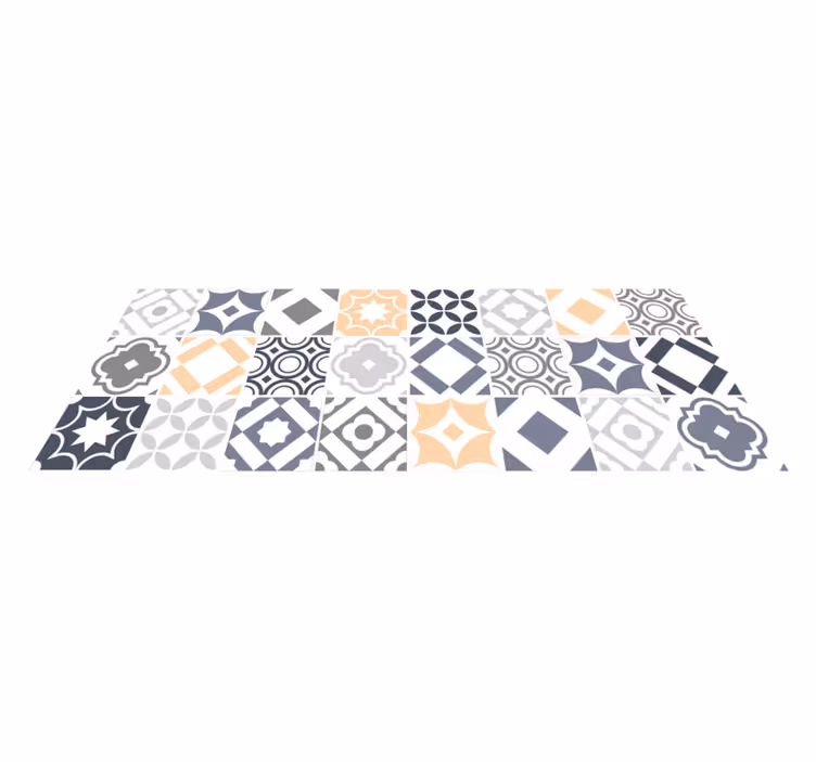 Tappeto piastrelle idrauliche grigio e beige - TenStickers