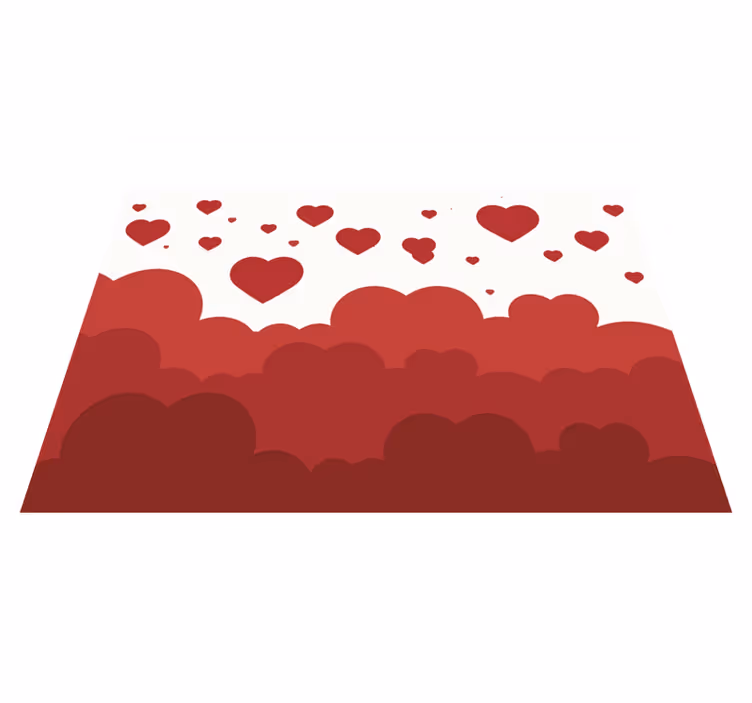 Tappeto vinile modello di cuore rosso nuvoloso - TenStickers