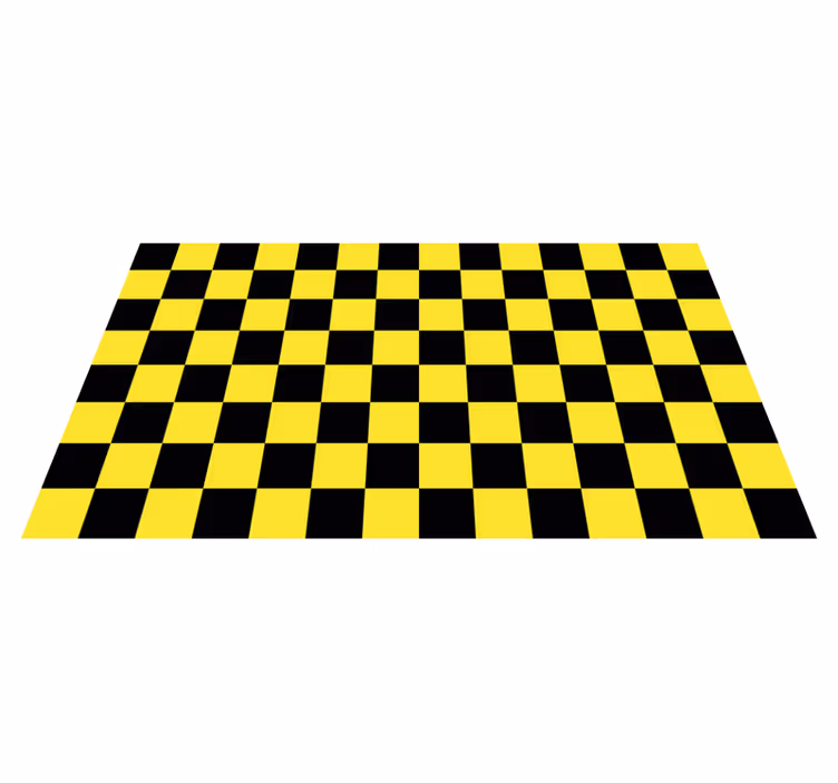 Tappeto vinile scacchiera gialla nera - TenStickers