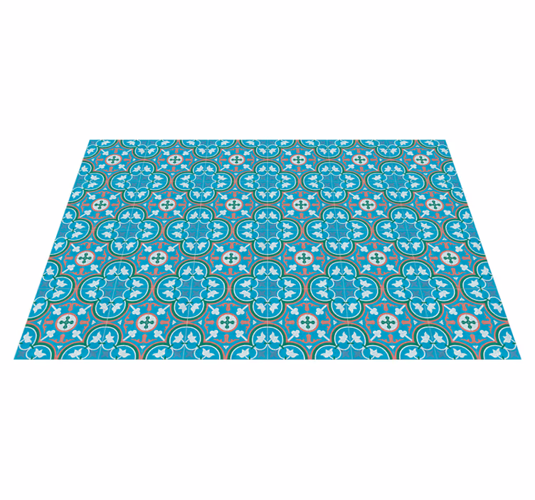 Tappeto in vinile retro pavimento idraulico blu - TenStickers