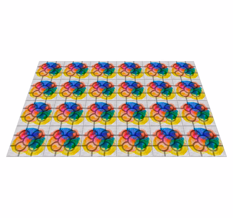 Tappeto in vinile piastrelle stradali colorate - TenStickers