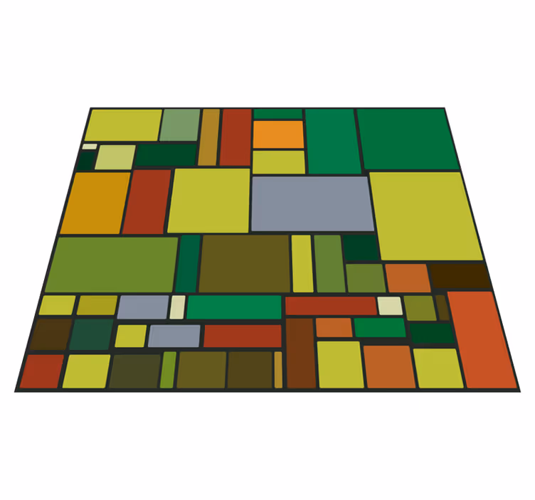 Tappeto in vinile mosaico retrò multicolore - TenStickers