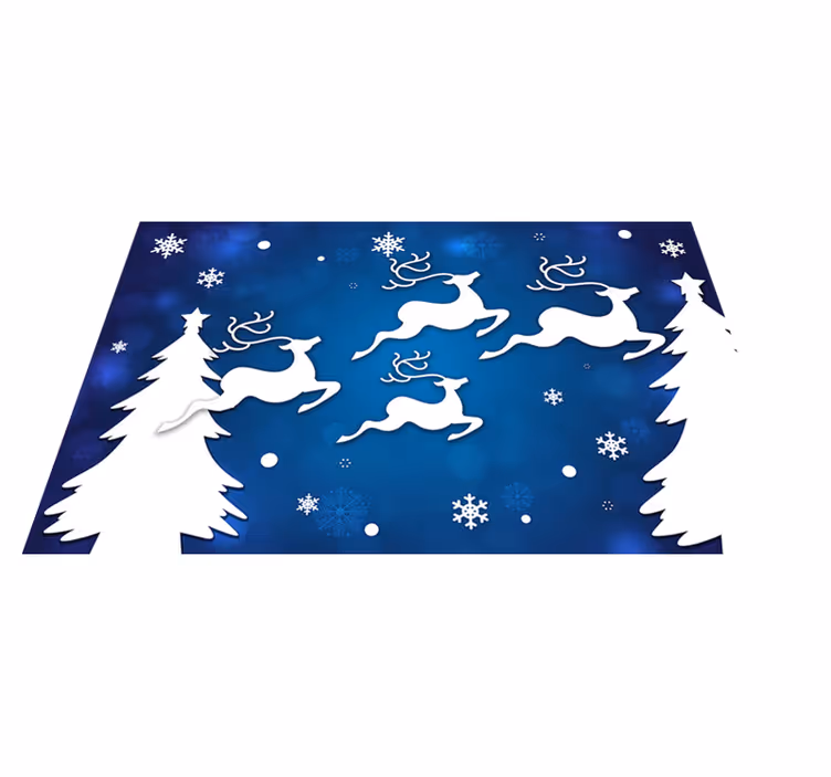 Pavimenti in Vinile renne volanti su sfondo blu - TenStickers