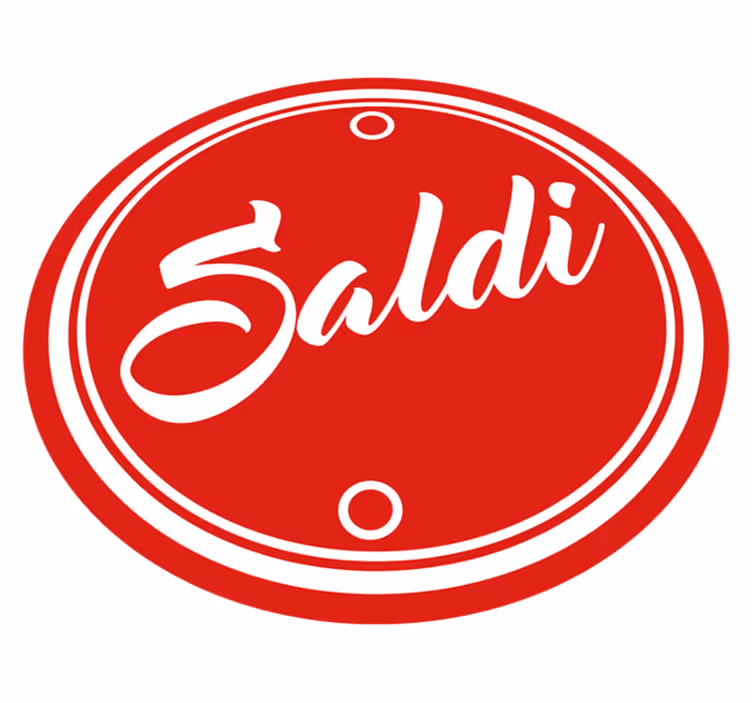 Tappeto in vinile rotondo rosso testo saldi - TenStickers