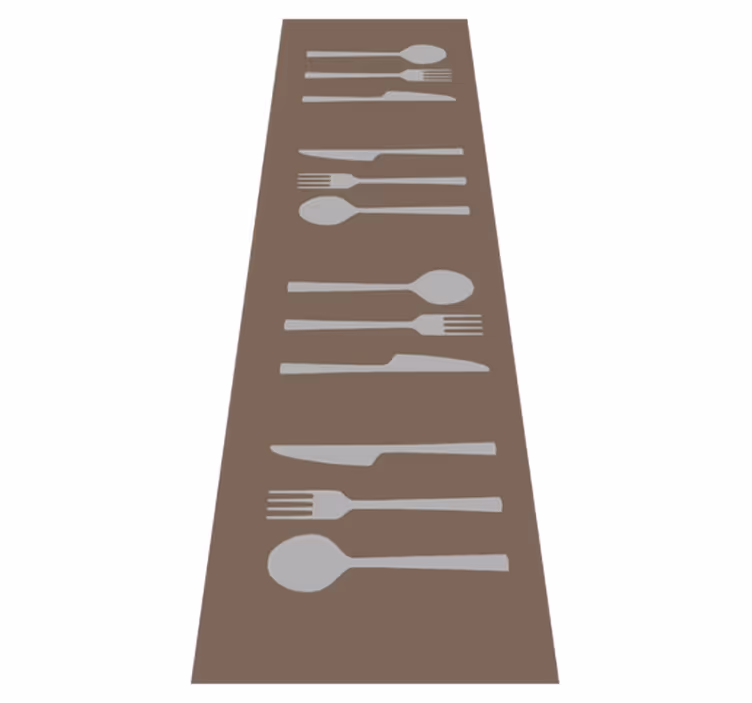 Tappeto in vinile cucina posate - TenStickers