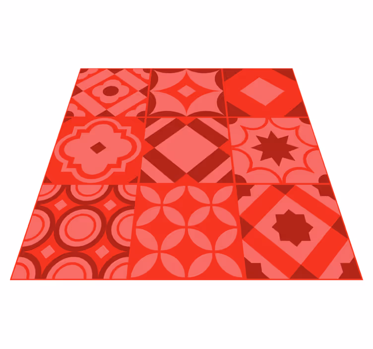 Tappeto in vinile cucina piastrelle rosse - TenStickers