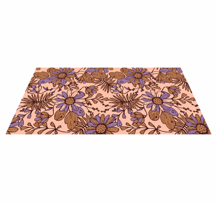 Tappeto vinile fiori motivo floreale botanico - TenStickers