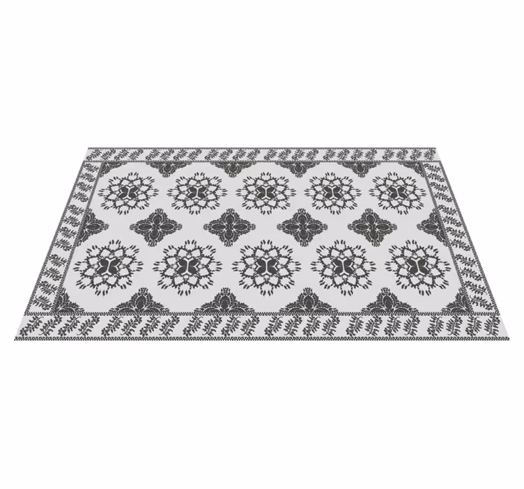 Tappeto vinile sala da pranzo design floreale vintage - TenStickers