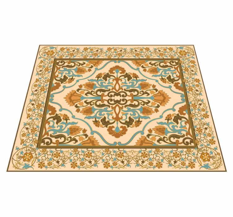 Tappeto vinile sala da pranzo disegno beige mandala - TenStickers