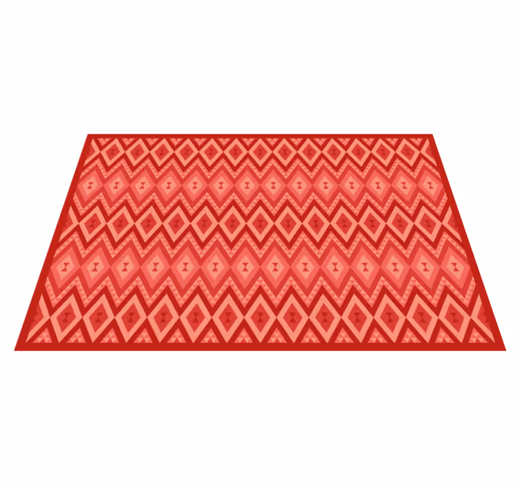 Tappeto vinile rosso design etnico vintage - TenStickers