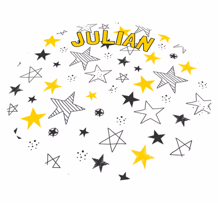 Tappeto vinile con nome tema stellato personalizzato - TenStickers