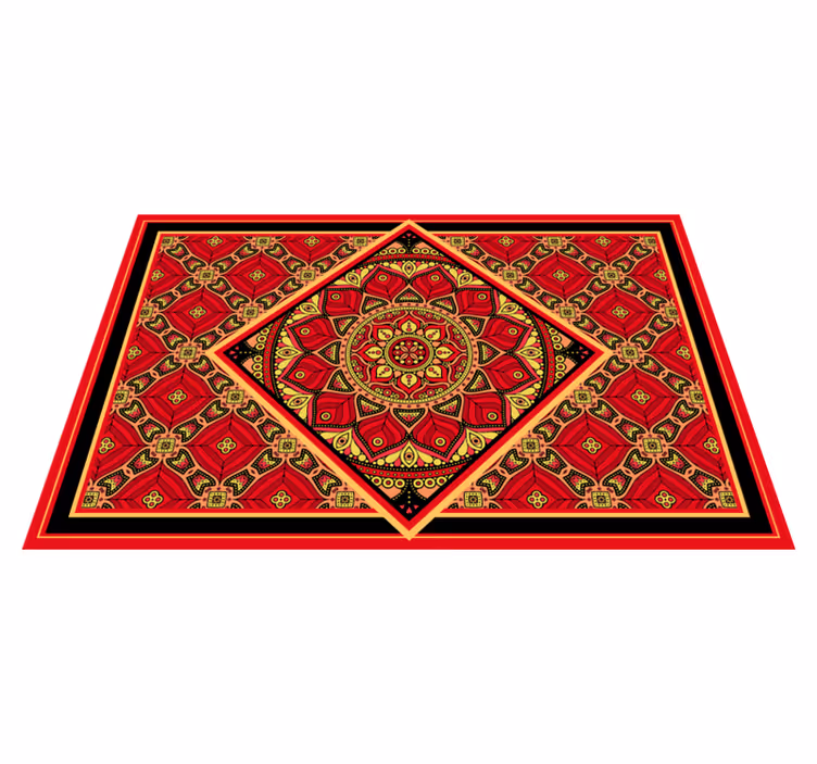 Tappeto vinile rosso design classico ornamentale - TenStickers