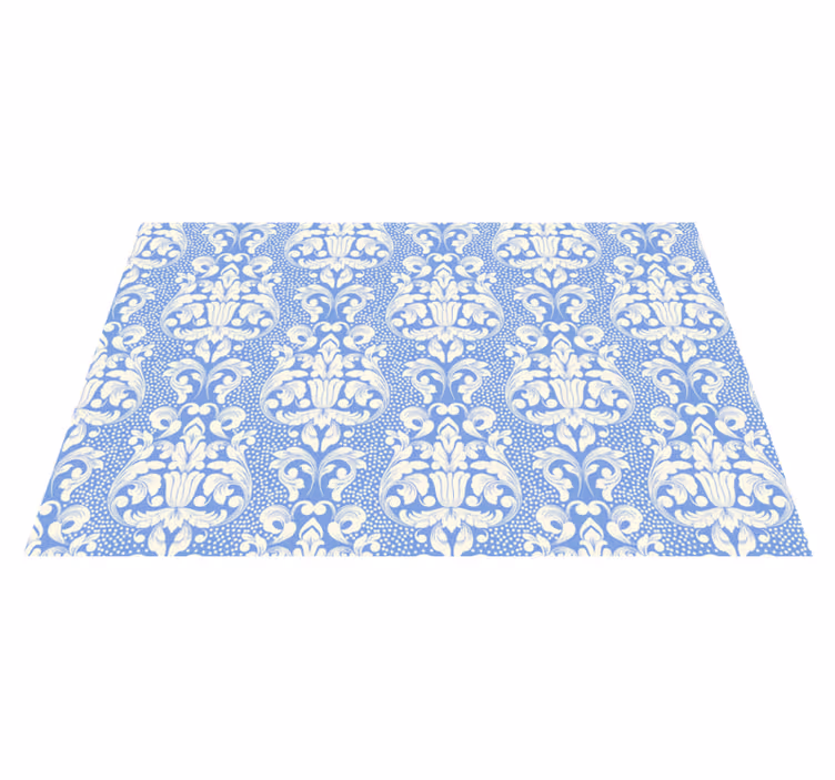 Tappeto vinile piastrelle motivo barocco blu - TenStickers