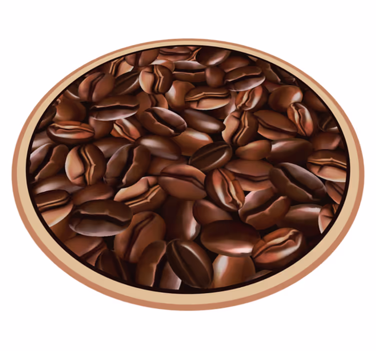 Tappeto vinile motivi cerchio di chicchi di caffè - TenStickers