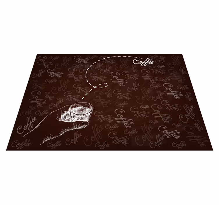 Tappeto vinile frase motivo calligrafico della bevanda - TenStickers
