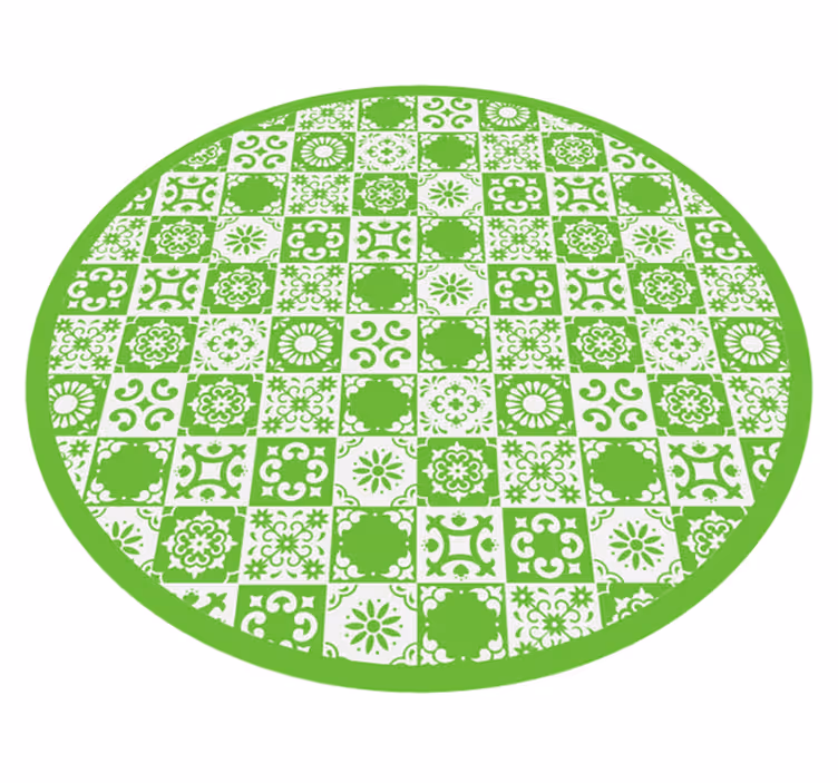 Tappeto vinile piastrelle cerchio di mosaico geometrico - TenStickers