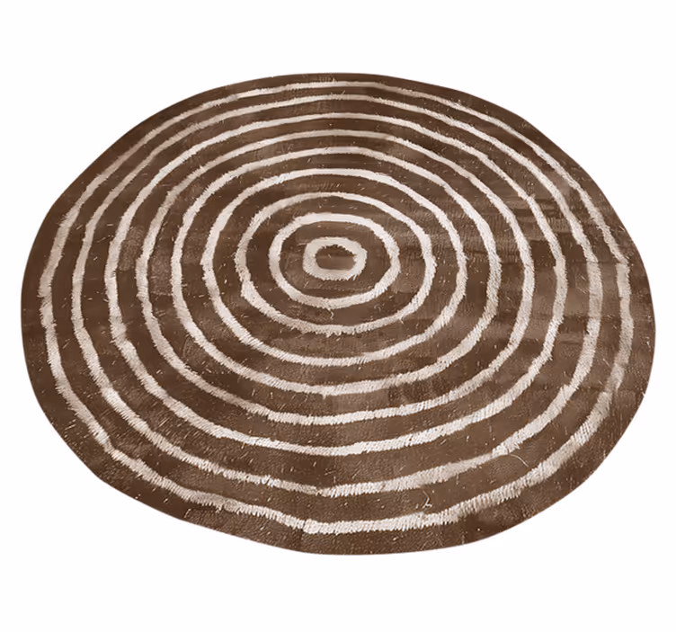 Tappeto vinile beige cerchi concentrici - TenStickers