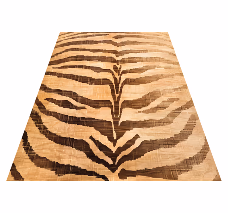 Tappeto vinile beige strisce di tigre - TenStickers