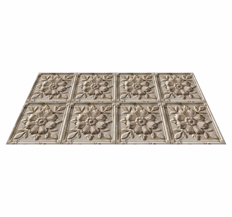 Tappeto vinile beige piastrelle antiche - TenStickers