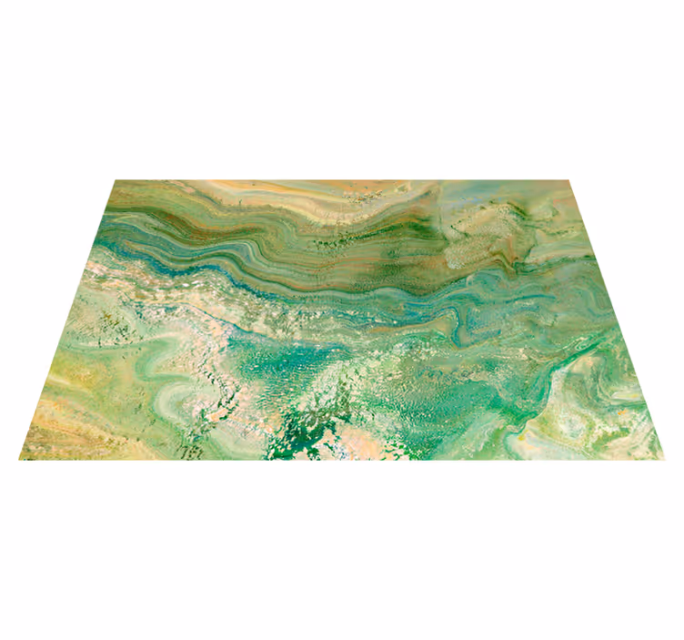 Tappeto vinile effetto marmo colori verde e beige - TenStickers