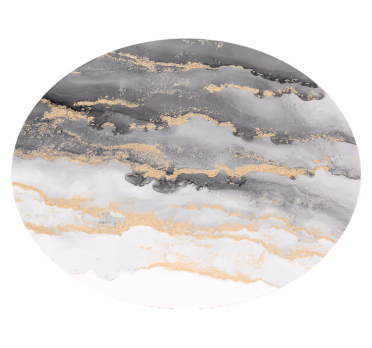 Tappeto vinile effetto marmo grigio con dettagli dorati - TenStickers