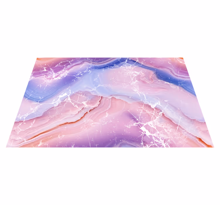 Tappeto vinile effetto marmo sfumature viola e rosa - TenStickers