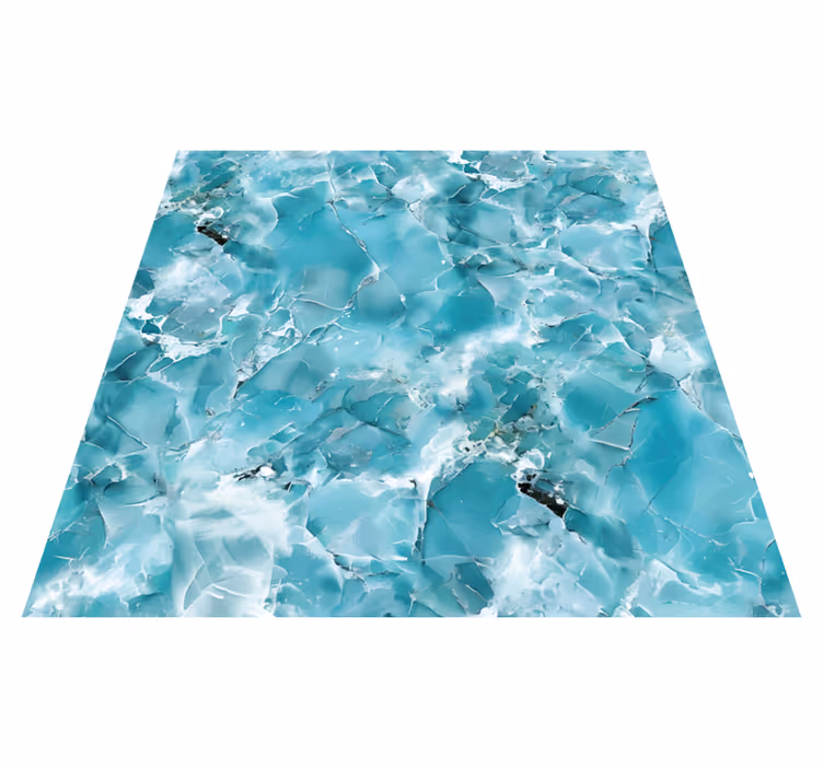 Tappeto vinile effetto marmo blu turchese - TenStickers
