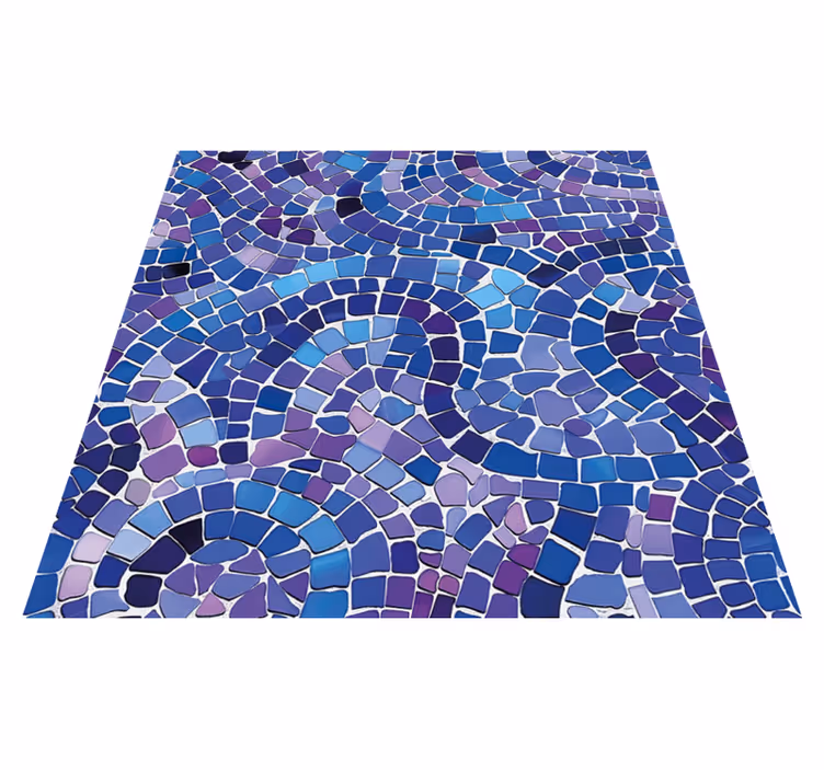 Tappeto vinile blu effetto mosaico - TenStickers