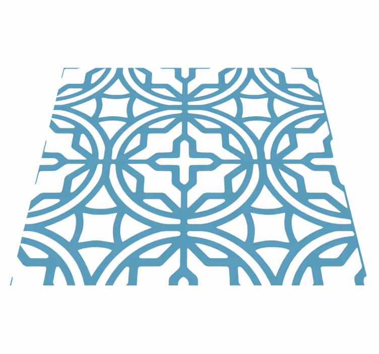 Tappeto in vinile blu motivo geometrico turchese - TenStickers