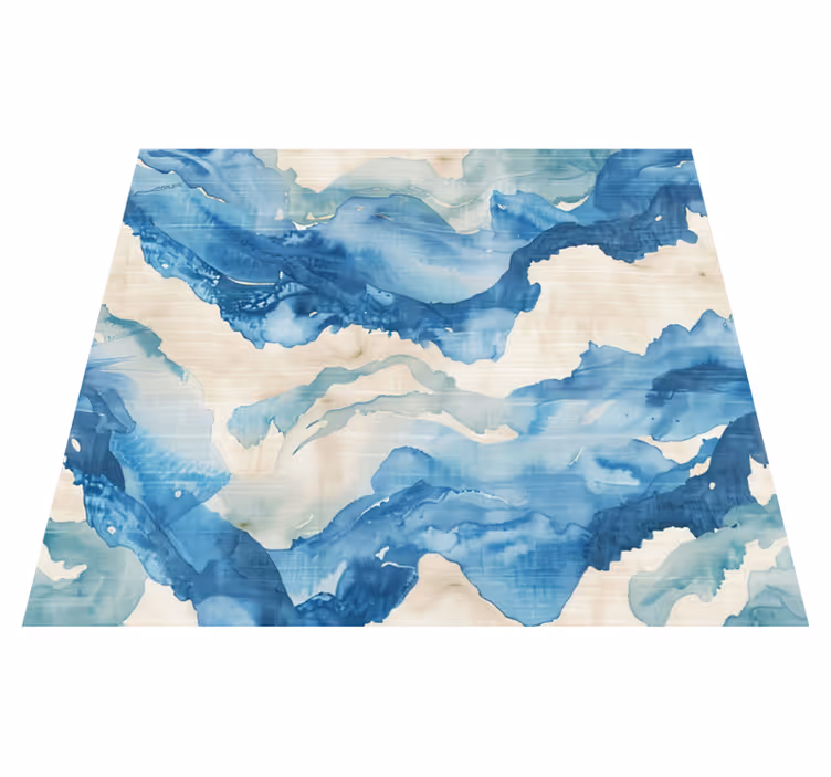 Tappeto vinile blu onde marmorizzate - TenStickers