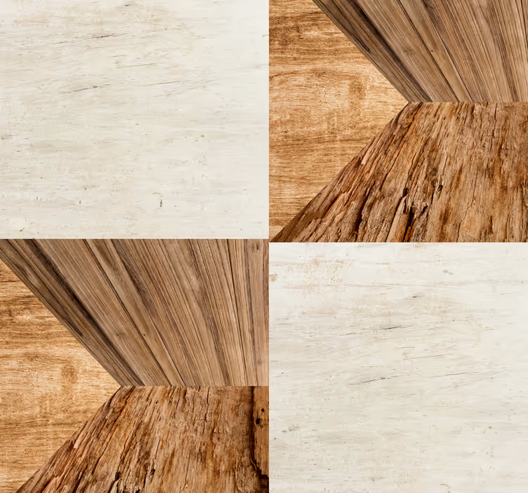 Carta da parati effetto legno legno geometrico - TenStickers