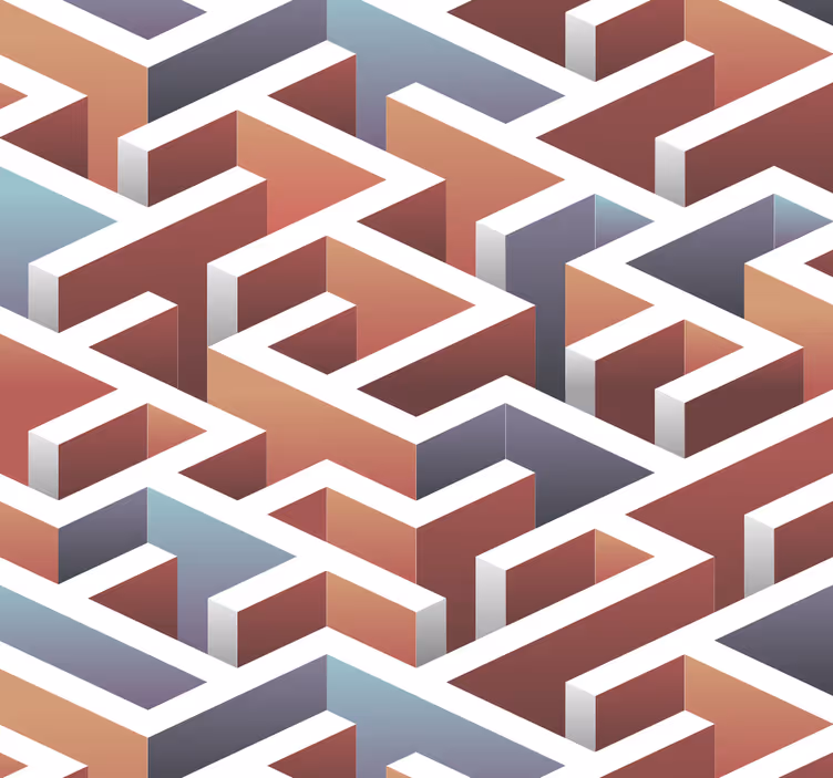 Carta da parati geometrica modello ad incastro - TenStickers
