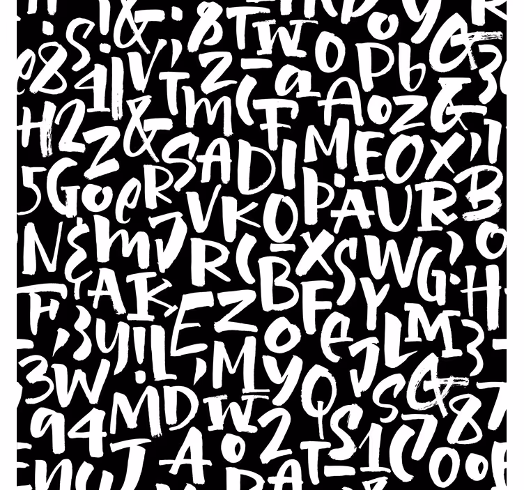 Carta da parati con scritte bianco e nero - TenStickers