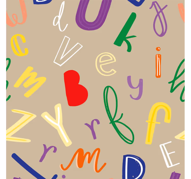 Carta da parati con scritte alfabeto colorato - TenStickers