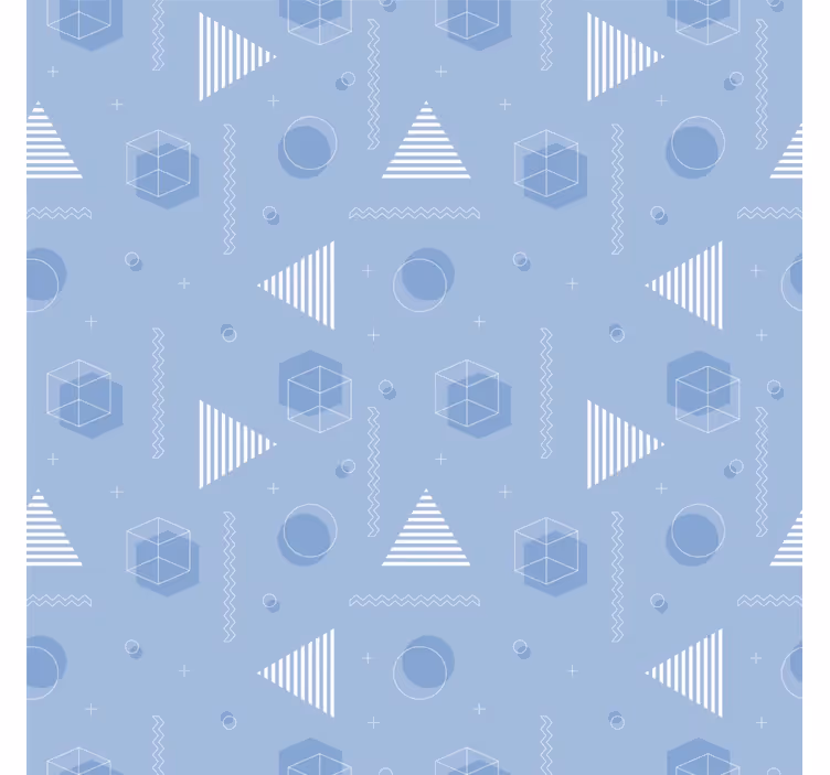 Carta da parati camera ragazzi blu geometrico - TenStickers
