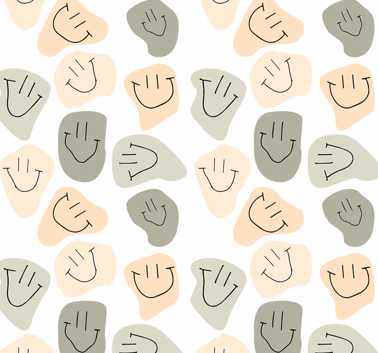 Carta da parati artistica modelli astratti di smiley - TenStickers