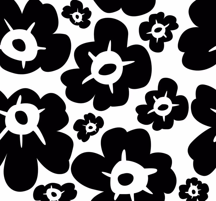 Carta da parati floreale papavero nero - TenStickers