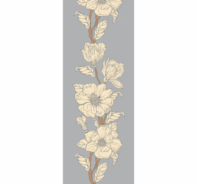 Carta da parati floreale eleganti strisce floreali - TenStickers