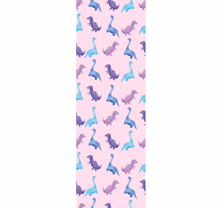 Carta da parati Dinosauri modello asilo nido rosa - TenStickers