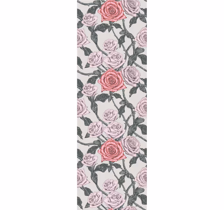 Carta da parati floreale motivo a vite di rose - TenStickers