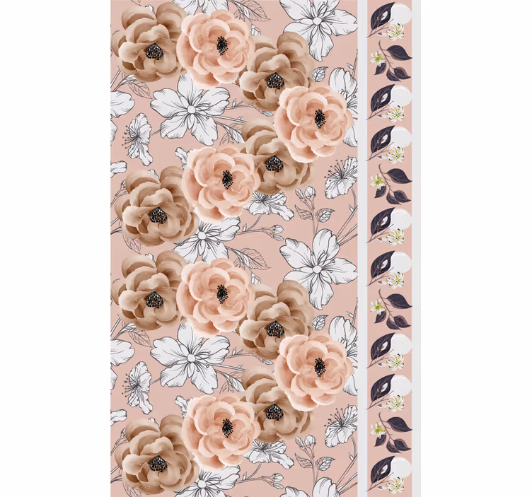 Carta da parati floreale elegante disposizione beige - TenStickers