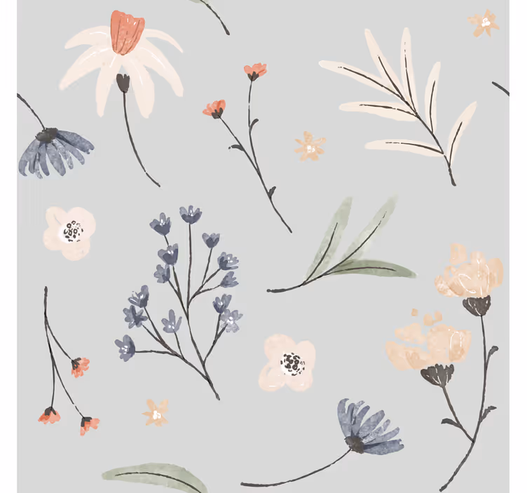 Carta da parati floreale delicato design primaverile - TenStickers