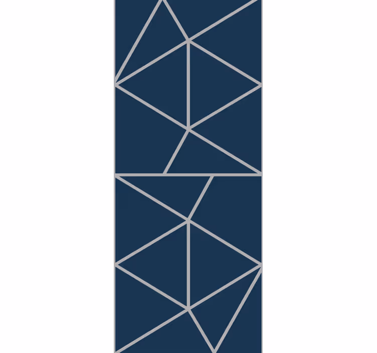 Carta da parati geometrica motivo blu linee sottili - TenStickers