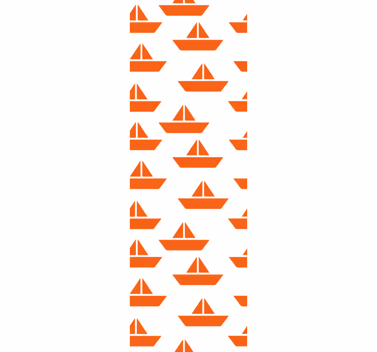 Carta da parati cameretta motivo barca a vela arancione - TenStickers