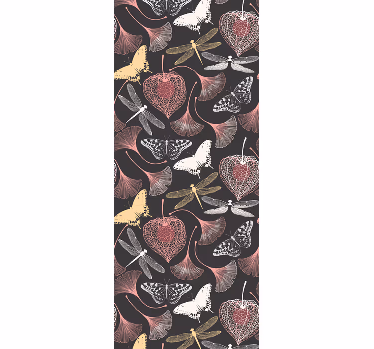 Carta da parati foglie eleganza botanica scura - TenStickers