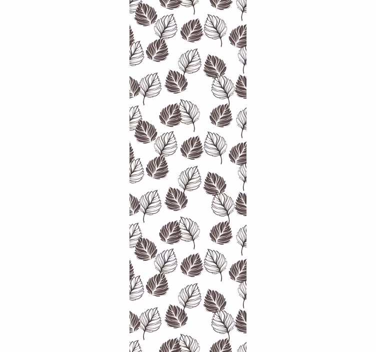 Carta da parati foglie marrone e bianco motivo botanico - TenStickers