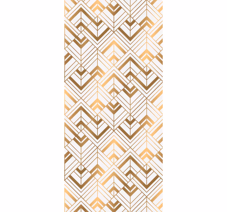 Carta da parati geometrica elegante motivo bianco e dorato - TenStickers