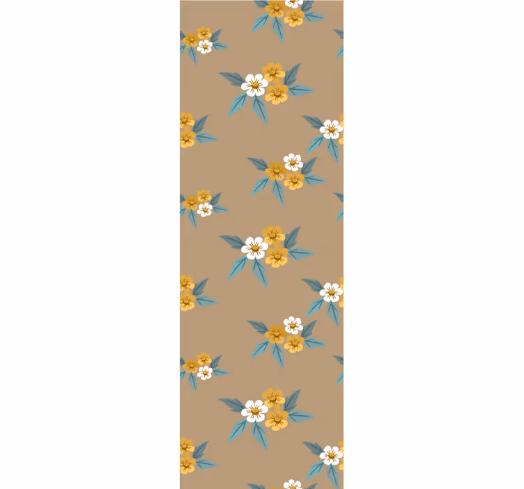 Carta da parati floreale motivo floreale marrone - TenStickers