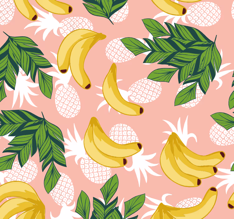 carta da parati cucina fogliame di frutta tropicale - TenStickers